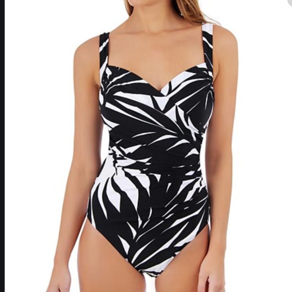 Miraclesuit Drama Class Sanibel Wrap Swimsuit Leaf
